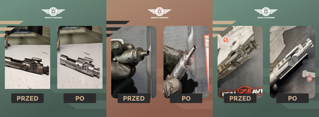 Czyszczenie broni - przed i po